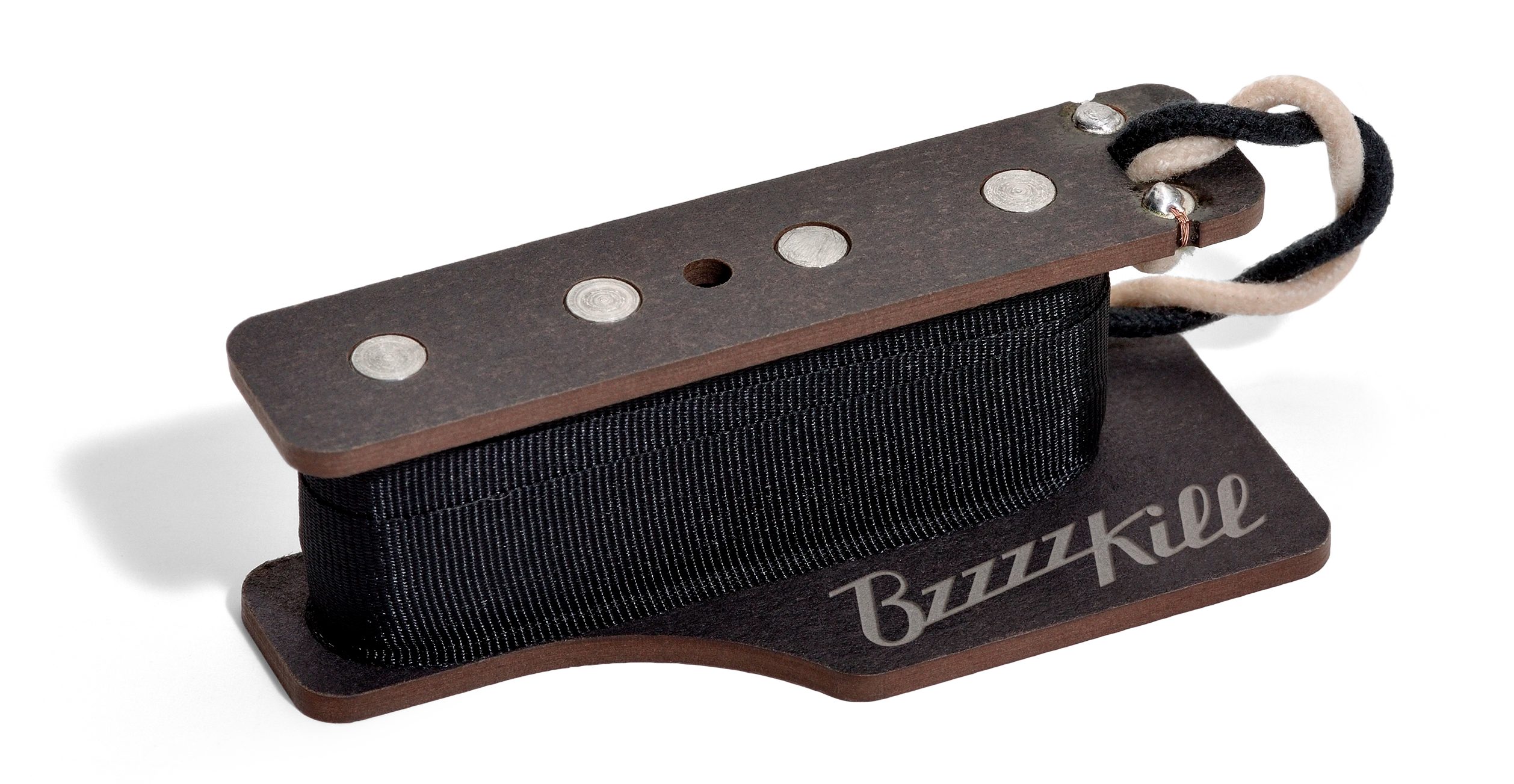 The BzzzzKill Single Layer Custom Series device for eliminating Fender Stratocaster 60 cycle hum in all pickup selector positions.