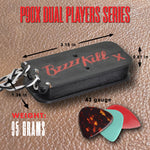 Photo showing specs of the BzzzzKill P90X Dual Players series product. 